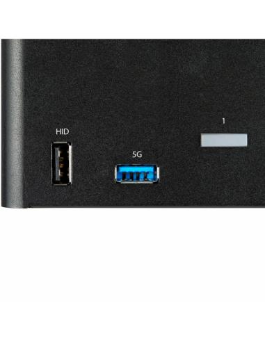 StarTech.com Switch Conmutador KVM de 2 Puertos DisplayPort 4K para 3 Monitores - Vídeo de 4K y 60Hz Ultra HD - HDR - Hub Ladrón