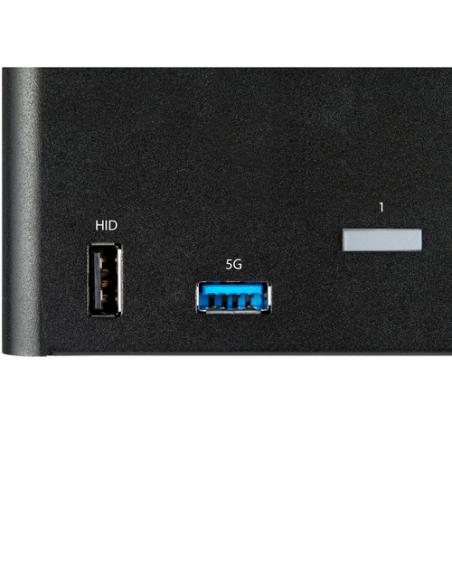 StarTech.com Switch Conmutador KVM de 2 Puertos DisplayPort 4K para 3 Monitores - Vídeo de 4K y 60Hz Ultra HD - HDR - Hub Ladrón