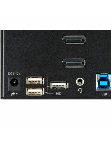 StarTech.com Switch Conmutador KVM de 2 Puertos DisplayPort 4K para 3 Monitores - Vídeo de 4K y 60Hz Ultra HD - HDR - Hub Ladrón