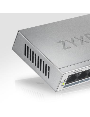 Zyxel GS1005HP No administrado Gigabit Ethernet (10/100/1000) Energía sobre Ethernet (PoE) Plata