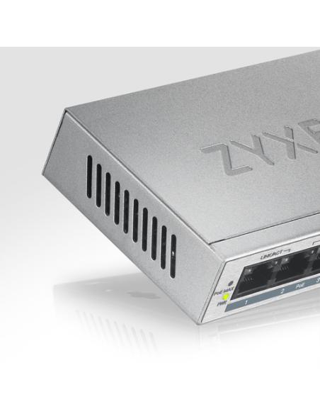 Zyxel GS1005HP No administrado Gigabit Ethernet (10/100/1000) Energía sobre Ethernet (PoE) Plata