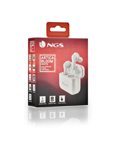 NGS ARTICA BLOOM Auriculares Inalámbrico Dentro de oído Llamadas/Música USB Tipo C Bluetooth Blanco