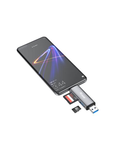 Equip 245460 lector de tarjeta USB 3.2 Gen 1 (3.1 Gen 1) Type-A/Type-C Gris