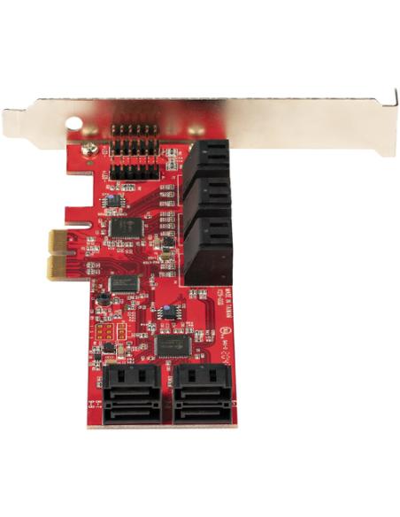 StarTech.com Tarjeta PCIe Controladora SATA de 10 Puertos - Tarjeta de Expansión PCI Express SATA - 6Gbps - Perfil Bajo/Completo