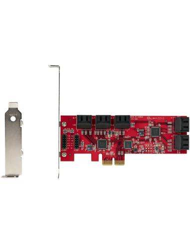 StarTech.com Tarjeta PCIe Controladora SATA de 10 Puertos - Tarjeta de Expansión PCI Express SATA - 6Gbps - Perfil Bajo/Completo