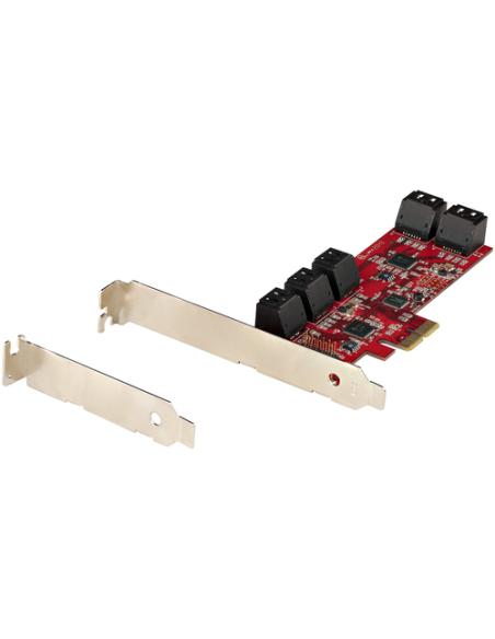 StarTech.com Tarjeta PCIe Controladora SATA de 10 Puertos - Tarjeta de Expansión PCI Express SATA - 6Gbps - Perfil Bajo/Completo