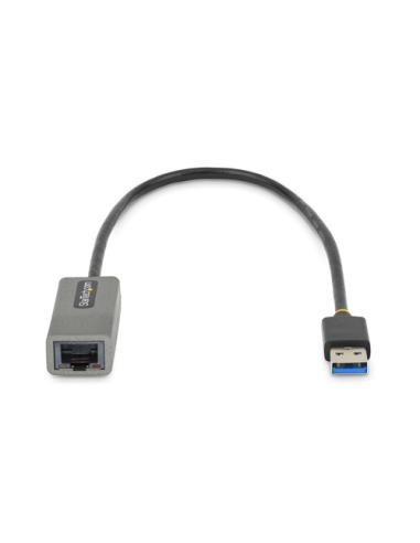 StarTech.com Adaptador USB 3.0 a Ethernet Gigabit de 10/100/1000 para Portátiles - con Cable Incorporado de 30cm - Adaptador USB
