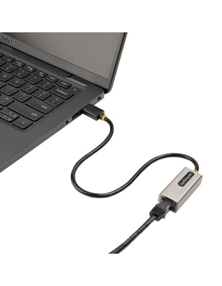 StarTech.com Adaptador USB 3.0 a Ethernet Gigabit de 10/100/1000 para Portátiles - con Cable Incorporado de 30cm - Adaptador USB