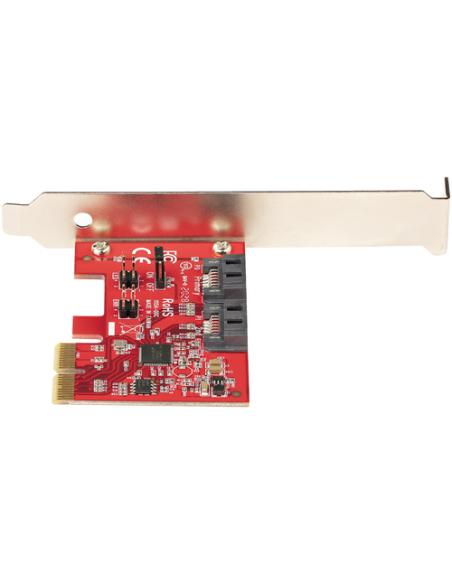 StarTech.com Tarjeta PCIe SATA - Tarjeta PCI Express Controladora de 2 Puertos SATA de 6Gbps - Perfil Completo o Bajo - Adaptado