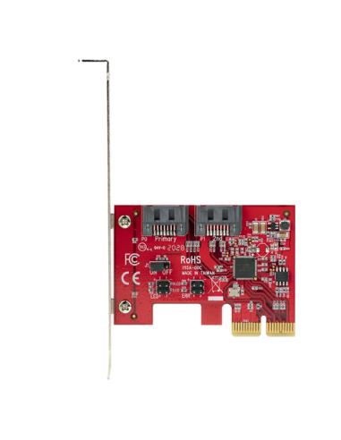 StarTech.com Tarjeta PCIe SATA - Tarjeta PCI Express Controladora de 2 Puertos SATA de 6Gbps - Perfil Completo o Bajo - Adaptado