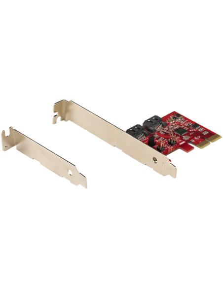 StarTech.com Tarjeta PCIe SATA - Tarjeta PCI Express Controladora de 2 Puertos SATA de 6Gbps - Perfil Completo o Bajo - Adaptado