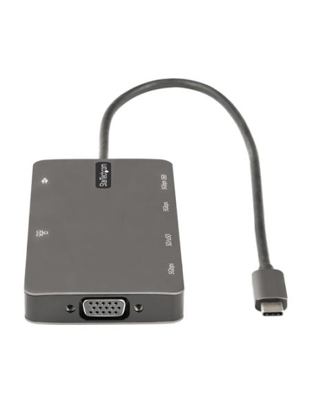 StarTech.com Adaptador Multipuertos USB C - Docking Station de Viajes HDMI 4K 30Hz o VGA - Hub Ladrón USB 3.0 de 5Gbps (USB-A / 
