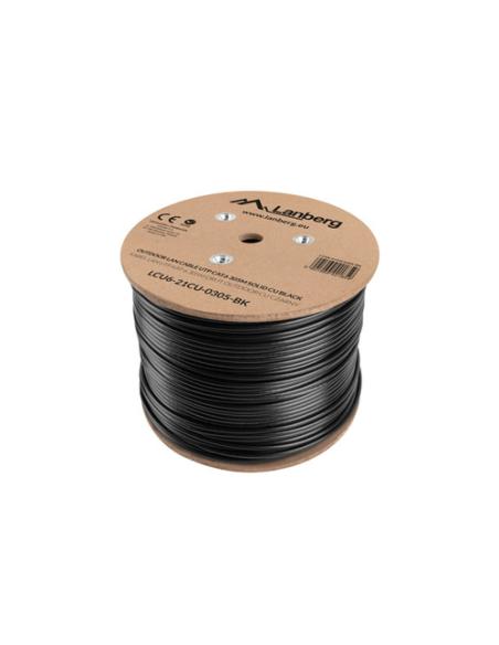 Lanberg LCU6-21CU-0305-BK cable de red Negro 305 m Cat6 U/UTP (UTP)