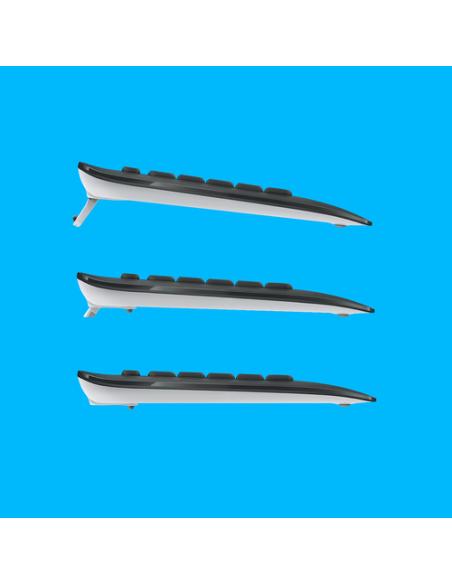 Logitech 920-008685 teclado Ratón incluido Universal RF inalámbrico QWERTY Internacional de EE.UU. Negro, Blanco