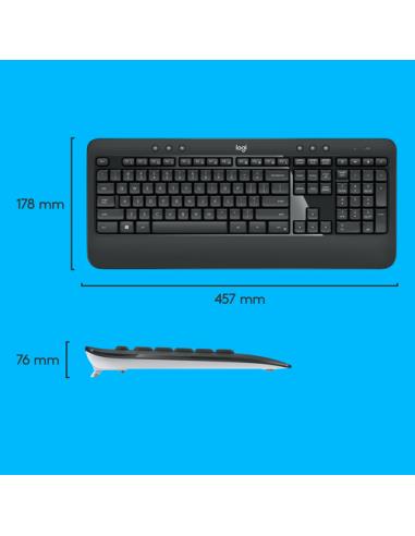 Logitech 920-008685 teclado Ratón incluido Universal RF inalámbrico QWERTY Internacional de EE.UU. Negro, Blanco