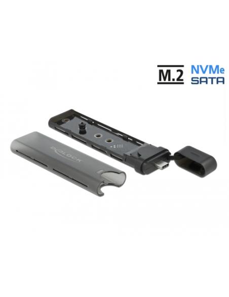 DeLOCK Externo USB Type-C Caja Combo para M.2 NVMe PCIe o SATA SSD - sin herramientas