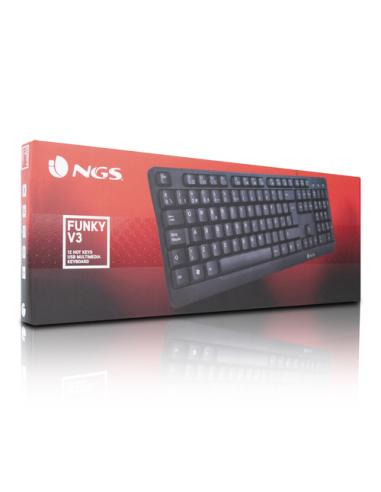 NGS FunkyV3, AZERTY, FR teclado Hogar USB Francés Negro