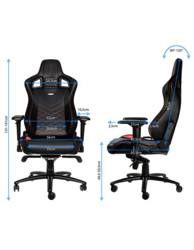 noblechairs EPIC Silla para videojuegos de PC Asiento acolchado Negro, Rojo