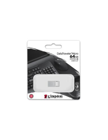 Kingston Technology DataTraveler 64GB Micro 200MB/s Metal USB 3.2 Gen 1