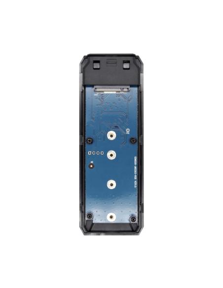 AISENS Caja Externa M.2 (NGFF) RGB Gaming ASM2-RGB013B NVMe a USB3.2 Gen2, Negra