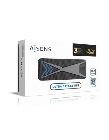 AISENS Caja Externa M.2 (NGFF) RGB Gaming ASM2-RGB013B NVMe a USB3.2 Gen2, Negra