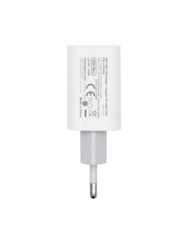 AISENS Cargador USB-C PВ3.0 1 Puerto 1x USB-C 20 W, Blanco
