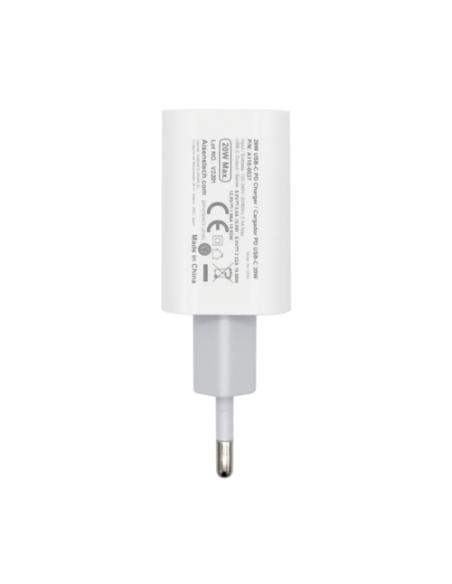 AISENS Cargador USB-C PВ3.0 1 Puerto 1x USB-C 20 W, Blanco