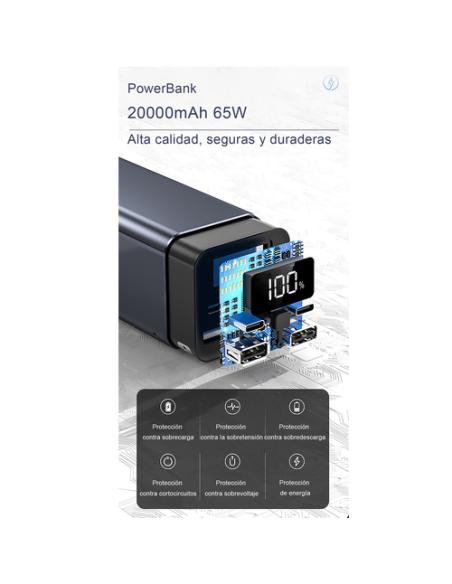 Leotec Batería externa para portátiles 65W POWER DELIVERY 20.000mAh