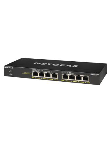 NETGEAR GS308PP No administrado Gigabit Ethernet (10/100/1000) Energía sobre Ethernet (PoE) Negro