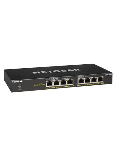 NETGEAR GS308PP No administrado Gigabit Ethernet (10/100/1000) Energía sobre Ethernet (PoE) Negro