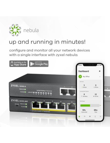 Zyxel GS1915-8 Gestionado L2 Gigabit Ethernet (10/100/1000) Negro