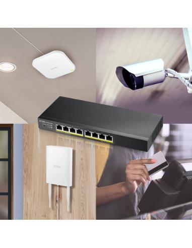 Zyxel GS1915-8EP Gestionado L2 Gigabit Ethernet (10/100/1000) Energía sobre Ethernet (PoE) Negro