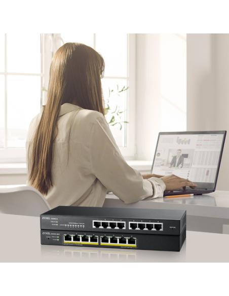 Zyxel GS1915-8EP Gestionado L2 Gigabit Ethernet (10/100/1000) Energía sobre Ethernet (PoE) Negro
