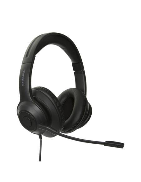 Targus AEH102GL auricular y casco Auriculares Alámbrico Diadema Llamadas/Música USB tipo A Negro