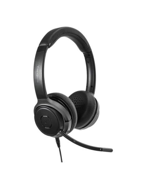 Targus AEH104GL auricular y casco Auriculares Inalámbrico y alámbrico Diadema Llamadas/Música USB Tipo C Bluetooth Negro