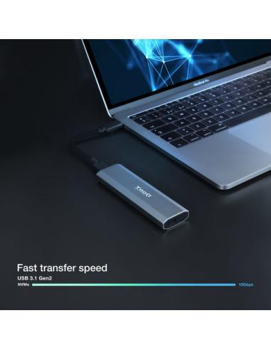 TooQ Shura Caja externa para unidad de estado sólido (SSD) Gris M.2