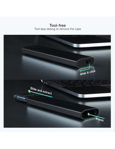 TooQ Shura Caja externa para unidad de estado sólido (SSD) Negro M.2