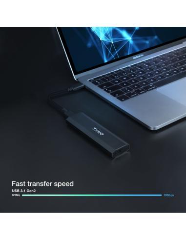 TooQ Shura Caja externa para unidad de estado sólido (SSD) Negro M.2