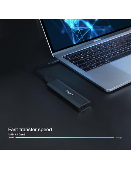 TooQ Shura Caja externa para unidad de estado sólido (SSD) Negro M.2