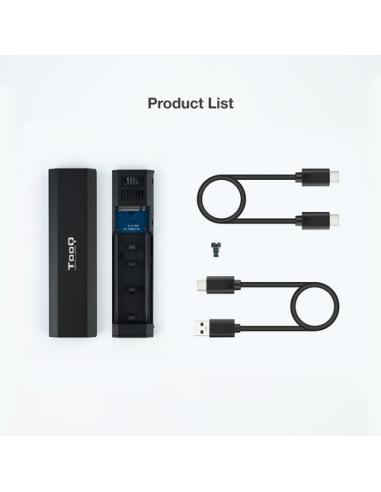 TooQ Shura Caja externa para unidad de estado sólido (SSD) Negro M.2