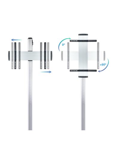 TooQ FS2270M-B soporte para pantalla de señalización 177,8 cm (70") Plata