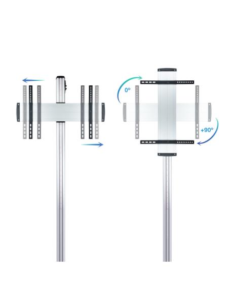 TooQ FS2270M-B soporte para pantalla de señalización 177,8 cm (70") Plata