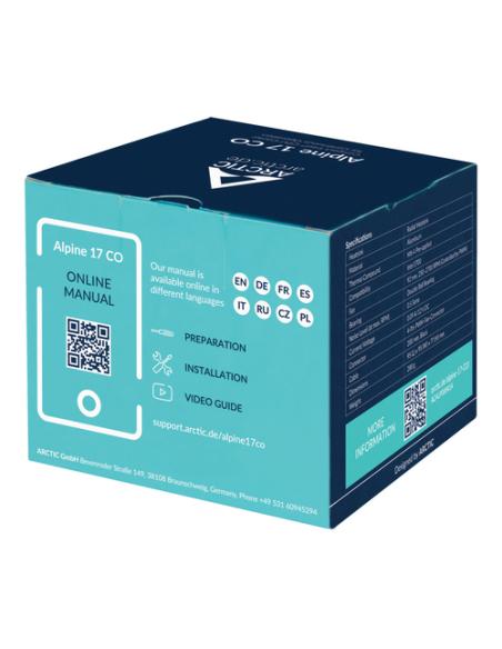 ARCTIC Alpine 17 CO Procesador Refrigerador de aire 9,2 cm Negro, Plata 1 pieza(s)