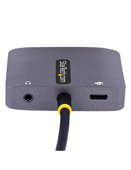 StarTech.com Adaptador de Vídeo USB C, Adaptador Multipuertos USB Tipo C a HDMI VGA con Salida de Audio de 3,5mm, HDR 4K a 60Hz,