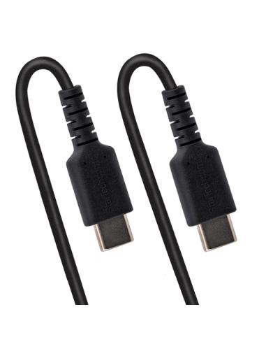 StarTech.com Cable de 1m de Carga USB C a USB C, Cable USB Tipo C Rizado de Carga Rápida y Servicio Pesado, Cable USB 2.0 USBC, 