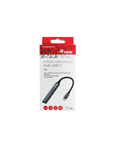 Equip 128961 hub de interfaz USB 3.2 Gen 1 (3.1 Gen 1) Type-C 5000 Mbit/s Negro, Gris