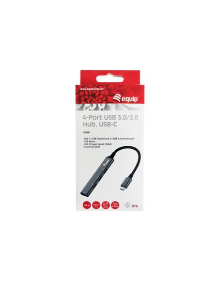 Equip 128961 hub de interfaz USB 3.2 Gen 1 (3.1 Gen 1) Type-C 5000 Mbit/s Negro, Gris