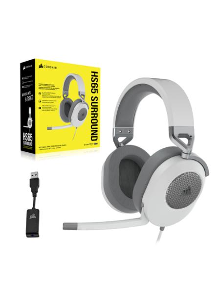Corsair HS65 SURROUND Auriculares Alámbrico De mano Juego Blanco