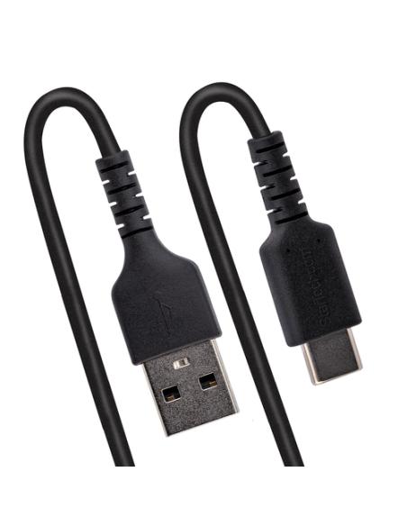StarTech.com Cable de 50cm de Carga USB A a USB C, Cable USB Tipo C Rizado de Carga Rápida y Servicio Pesado, Cable USB 2.0 A a 
