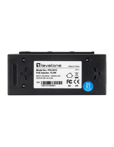 LevelOne POI-2012 adaptador e inyector de PoE Ethernet rápido 52 V